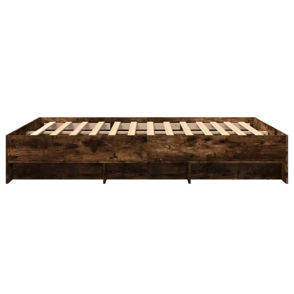 vidaXL sengestel 150x200 cm konstrueret træ røget eg