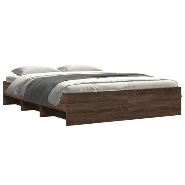 vidaXL Sengeramme uten madrass brun eik 150x200 cm konstruert tre