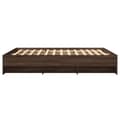 Miniatyrbilde 7 av 11: vidaXL Sengeramme uten madrass brun eik 150x200 cm konstruert tre