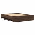 Miniatyrbilde 8 av 11: vidaXL Sengeramme uten madrass brun eik 150x200 cm konstruert tre