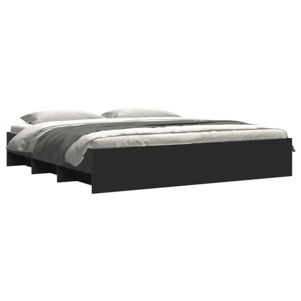 vidaXL Sängynrunko musta 200x200 cm tekninen puu