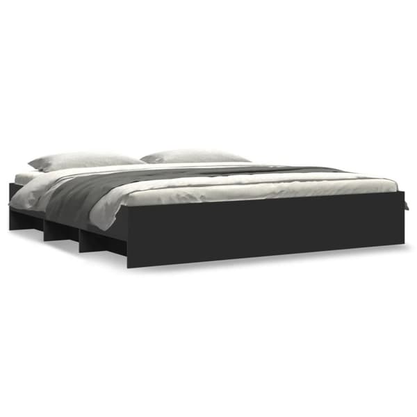 vidaXL Sängynrunko musta 200x200 cm tekninen puu