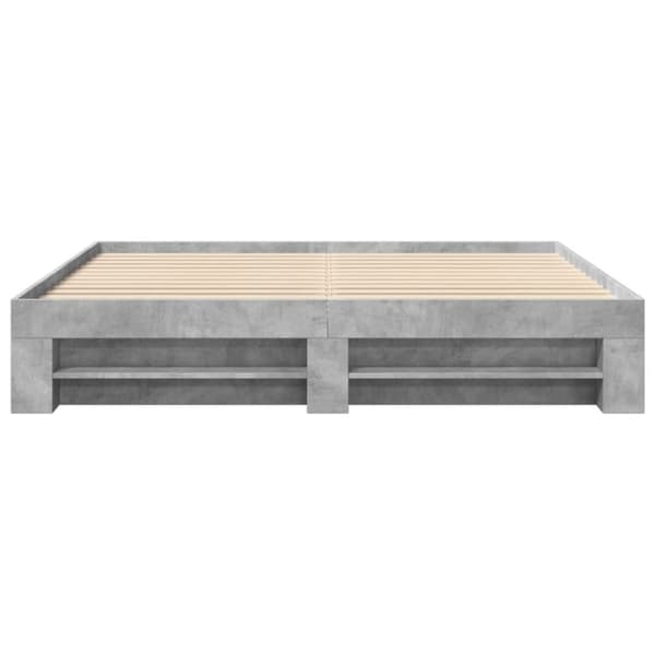 vidaXL Sengeramme betonggrå 200x200 cm konstruert tre