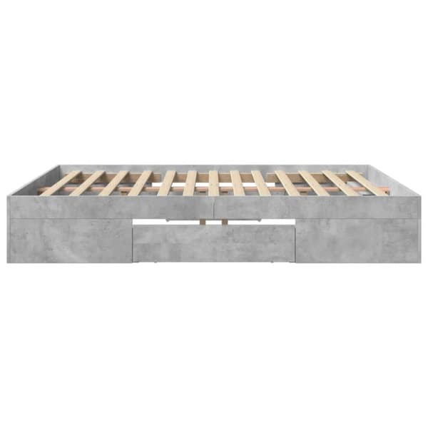 vidaXL Sengeramme betonggrå 200x200 cm konstruert tre