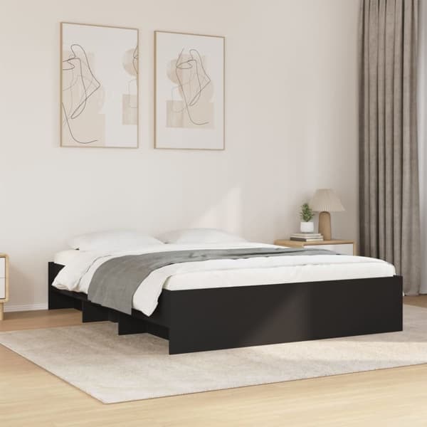 vidaXL Sengeramme svart 150x200 cm konstruert tre