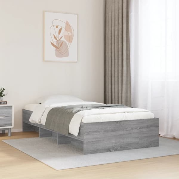 vidaXL Sängynrunko harmaa Sonoma 75x190 cm tekninen puu