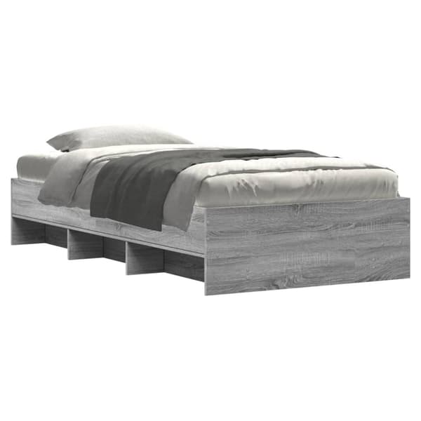 vidaXL Sängynrunko harmaa Sonoma 75x190 cm tekninen puu