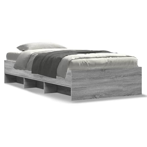 vidaXL Sängynrunko harmaa Sonoma 75x190 cm tekninen puu