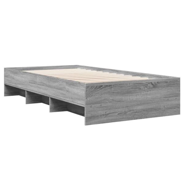 vidaXL Sengeramme grå sonoma 100x200 cm konstruert tre