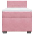 Miniatyrbilde 5 av 11: vidaXL Seng med madrass boksfjær rosa 100x200 cm fløyel