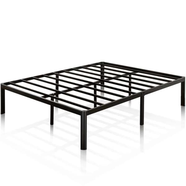160x200 cm metallsäng - Dubbelsäng med lamellbotten - Zinus Van - Svart vuxensäng