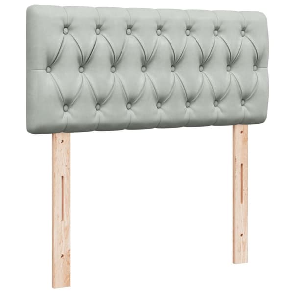 vidaXL Ramsäng med madrass ljusgrå 90x190 cm sammet
