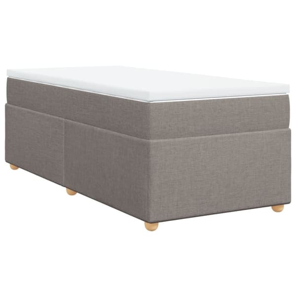 vidaXL kontinentalseng med madras 90x200 cm stof gråbrun