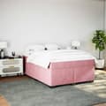 Miniatyrbilde 4 av 11: vidaXL Seng med madrass boksfjær rosa 140x200 cm fløyel