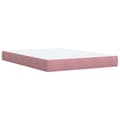 Miniatyrbilde 7 av 11: vidaXL Seng med madrass boksfjær rosa 140x200 cm fløyel