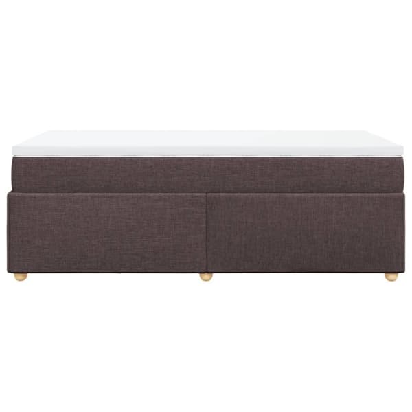 vidaXL kontinentalseng med madras 90x200 cm stof mørkebrun