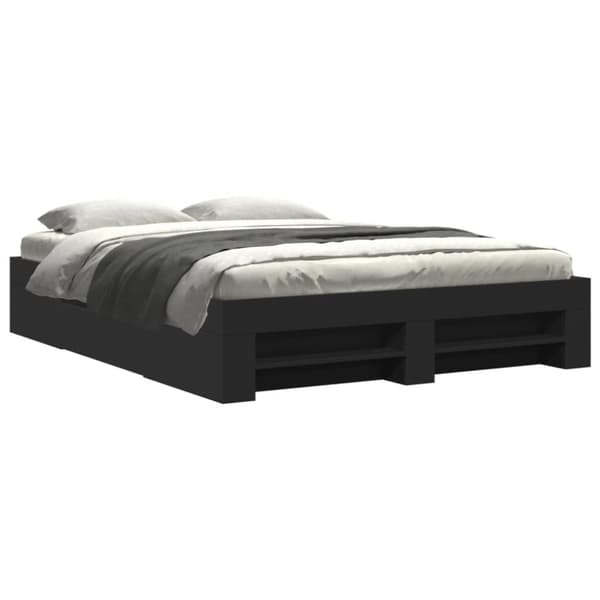 vidaXL Sengeramme svart 150x200 cm konstruert tre