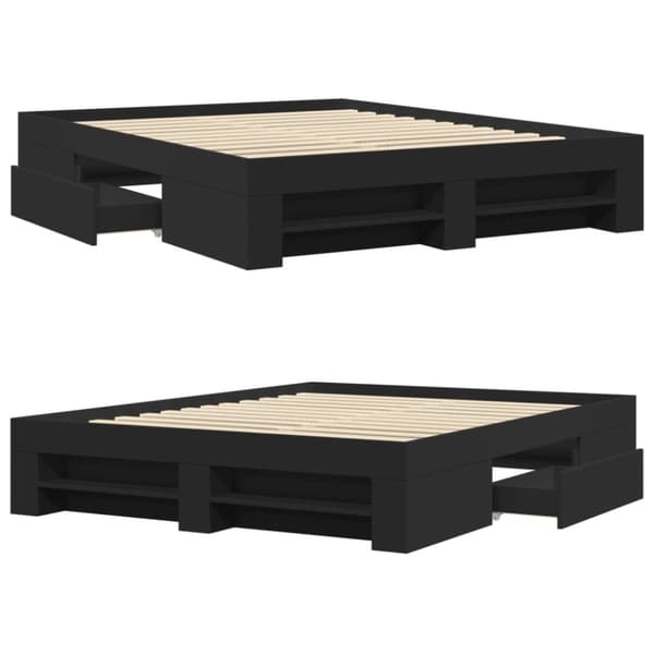 vidaXL Sengeramme svart 150x200 cm konstruert tre