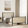 Miniatyrbilde 4 av 11: vidaXL Sengeramme i metall uten madrass sonoma eik 107x203 cm