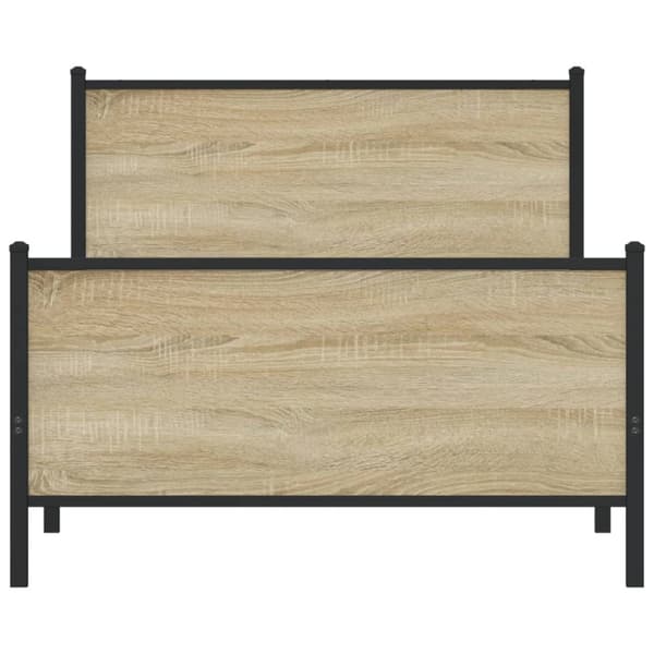 vidaXL Sengeramme i metall uten madrass sonoma eik 107x203 cm