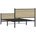 Miniatyrbilde 8 av 11: vidaXL Sengeramme i metall uten madrass sonoma eik 107x203 cm