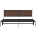 Miniatyrbilde 6 av 11: vidaXL Sengeramme i metall uten madrass brun eik 183x213 cm