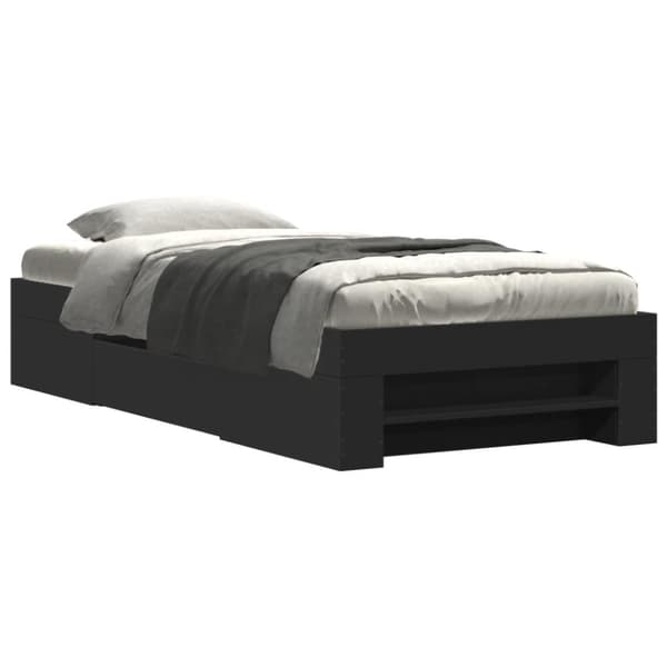 vidaXL Sengeramme svart 75x190 cm konstruert tre