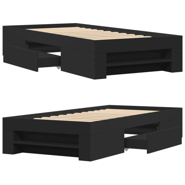 vidaXL Sengeramme svart 75x190 cm konstruert tre