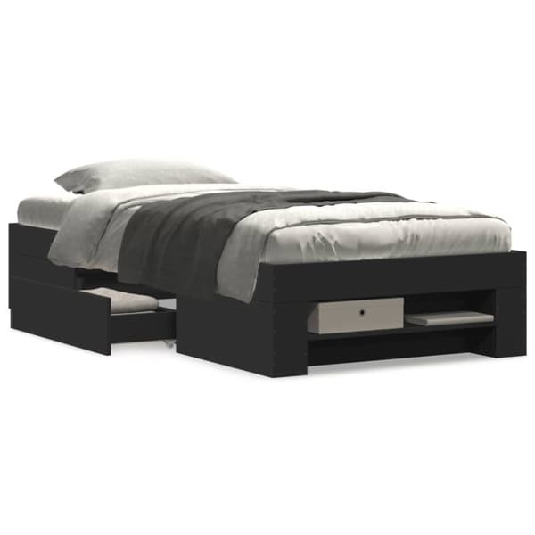 vidaXL Sengeramme svart 75x190 cm konstruert tre