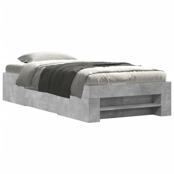 vidaXL Sängynrunko betoninharmaa 90x190 cm tekninen puu