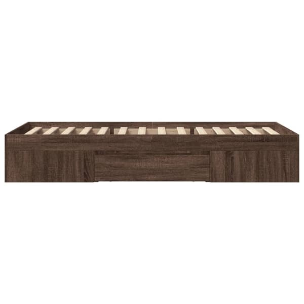 vidaXL Sängynrunko ilman patjaa ruskea tammi 100x200 cm tekninen puu