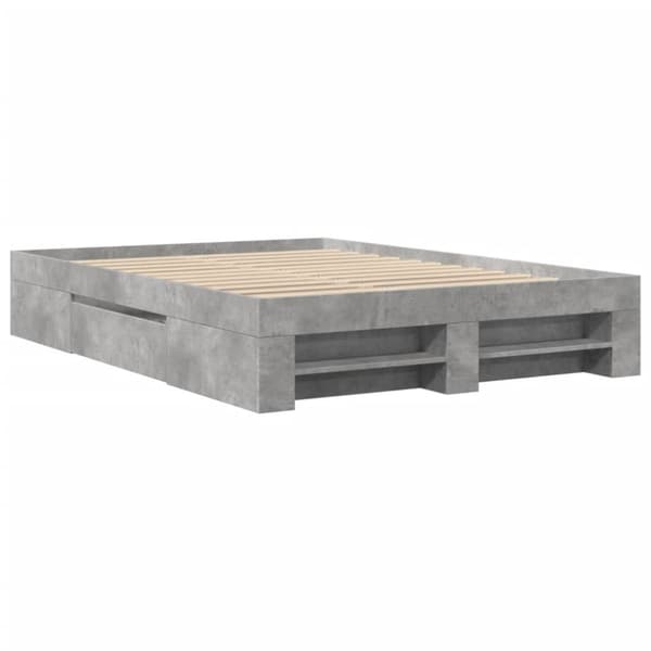 vidaXL Sängynrunko betoninharmaa 135x190 cm tekninen puu