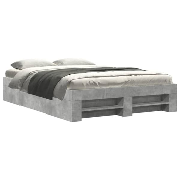 vidaXL Sängynrunko betoninharmaa 135x190 cm tekninen puu
