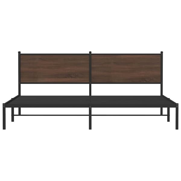 vidaXL Sengeramme i metall uten madrass brun eik 193x203 cm