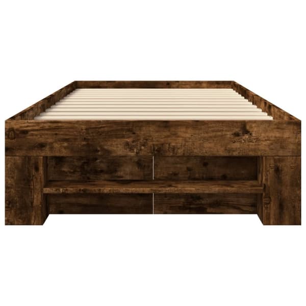 vidaXL Sengeramme uten madrass røkt eik 75x190 cm konstruert tre