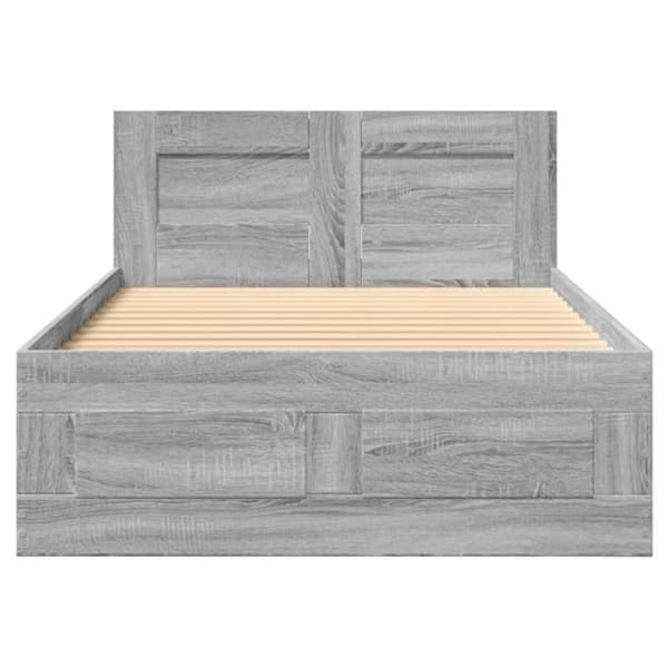 vidaXL Sängynrunko päädyllä harmaa Sonoma 75x190 cm tekninen puu