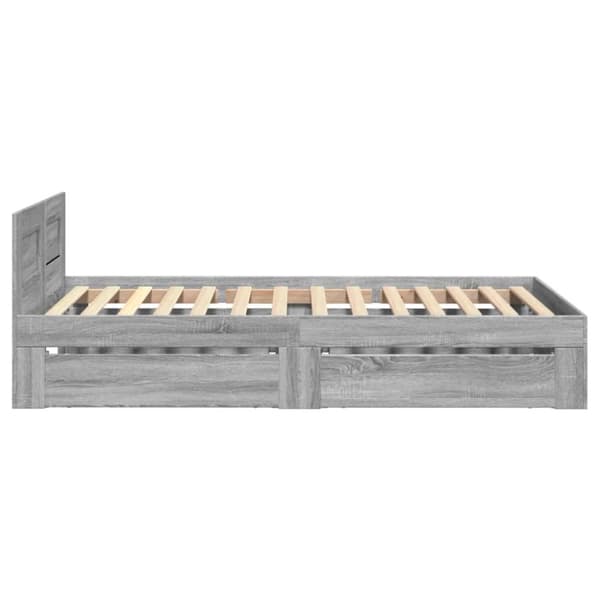 vidaXL Sängynrunko päädyllä harmaa Sonoma 75x190 cm tekninen puu