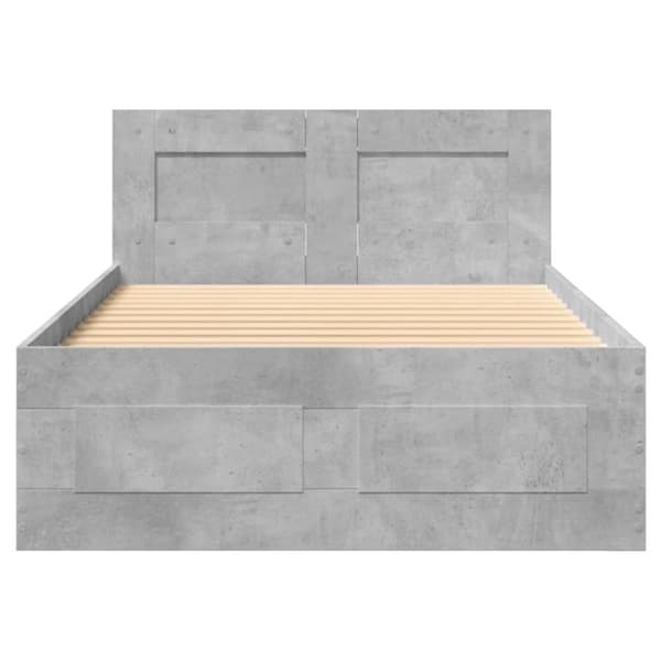vidaXL Sängynrunko päädyllä betoninharmaa 75x190 cm tekninen puu