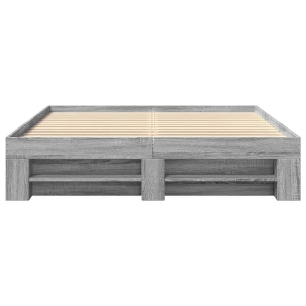 vidaXL Sengeramme grå sonoma 150x200 cm konstruert tre