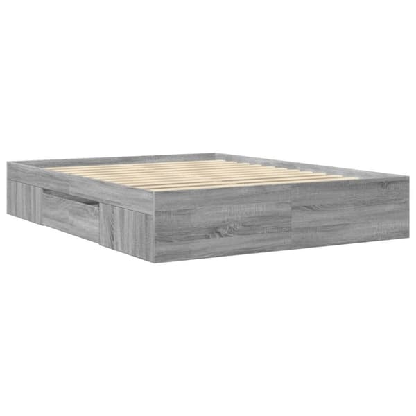 vidaXL Sengeramme grå sonoma 150x200 cm konstruert tre