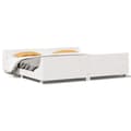 Miniatyrbilde 2 av 10: vidaXL Sengeramme med madrass hvit 200x200 cm heltre furu