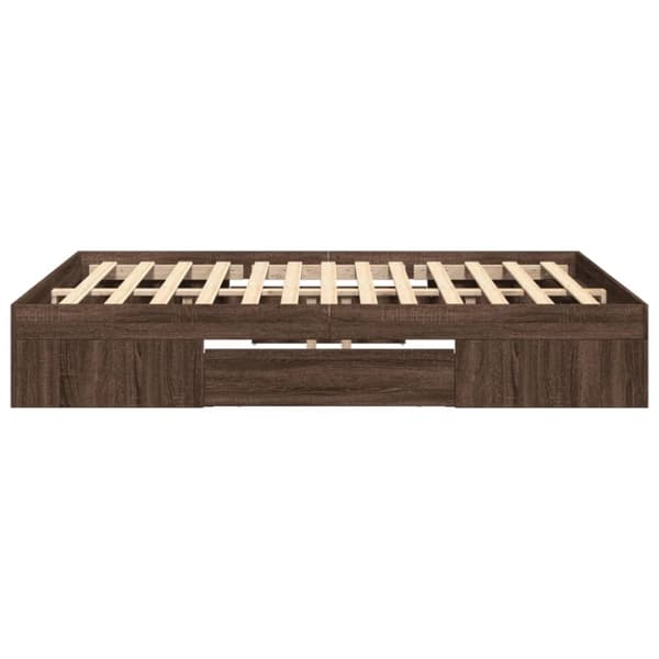 vidaXL Sengeramme brun eik 135x190 cm konstruert tre