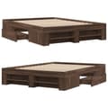 Miniatyrbilde 9 av 11: vidaXL Sengeramme brun eik 135x190 cm konstruert tre