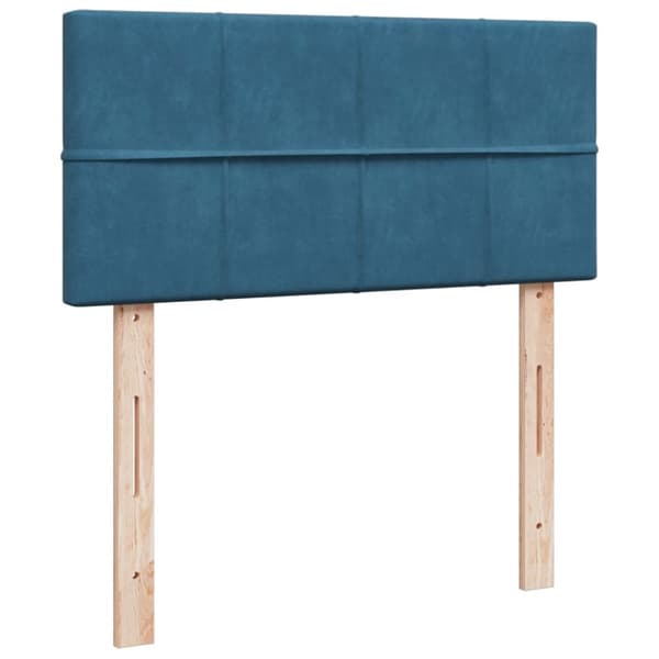 vidaXL kontinentalseng med madras 80x200 cm fløjl mørkeblå