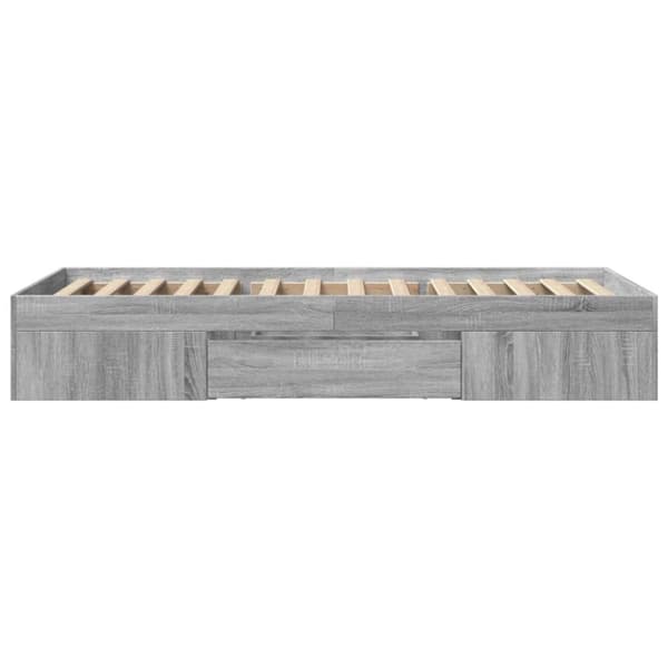 vidaXL Sängynrunko harmaa Sonoma 90x190 cm tekninen puu