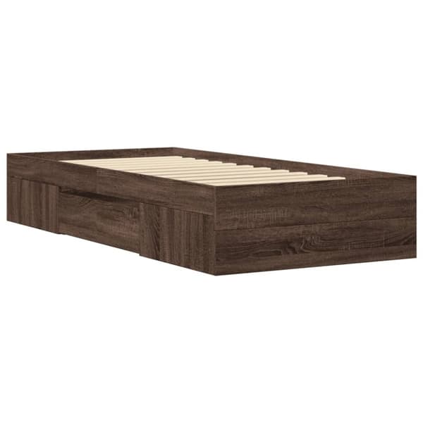 vidaXL Sengeramme uten madrass brun eik 75x190 cm konstruert tre