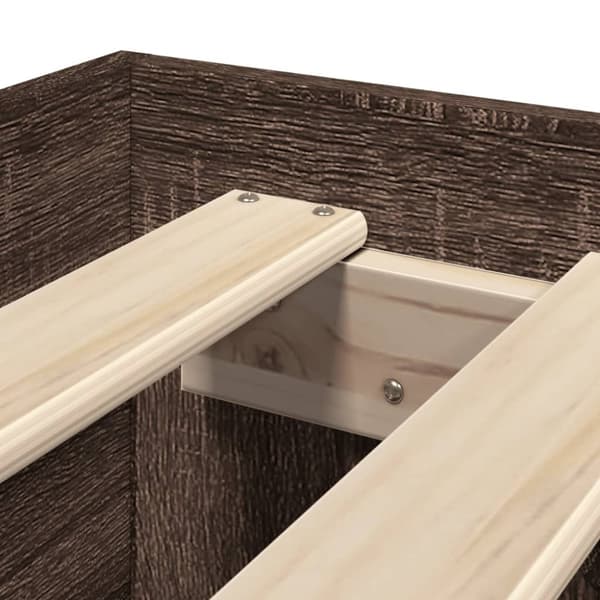 vidaXL Sengeramme uten madrass brun eik 75x190 cm konstruert tre