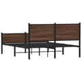 Miniatyrbilde 8 av 11: vidaXL Sengeramme i metall uten madrass brun eik 137x190 cm