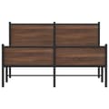 Miniatyrbillede 6 af 11: vidaXL sengeramme med sengegavl og fodgærde 137x190 cm metal brun eg