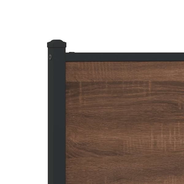 vidaXL sengeramme med sengegavl og fodgærde 137x190 cm metal brun eg
